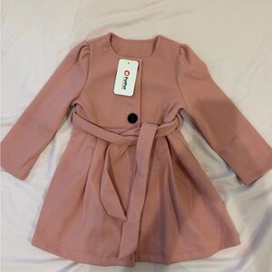 PatPat Blush Pink Kids Coat with Belt